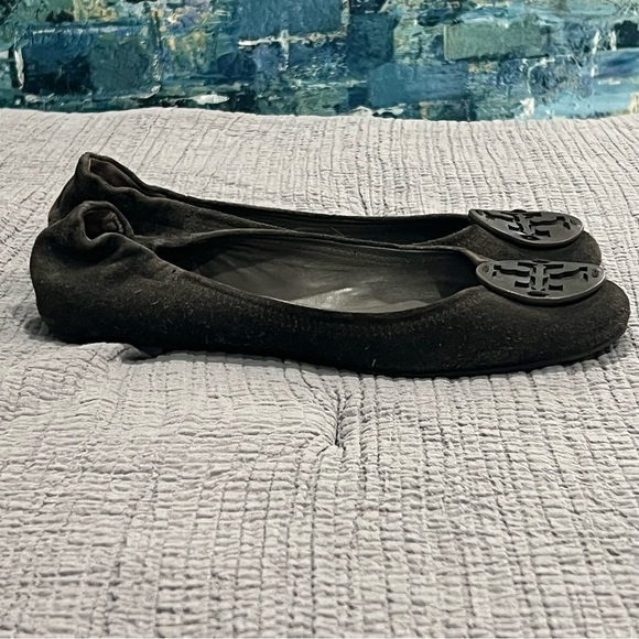 Tory Burch Reva Gray Heron Ballet Flat Suede Sz 8.5 Shoes - Picture 4 of 10